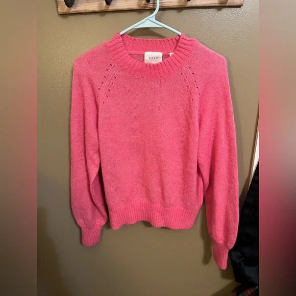 DOEN Marsena Juneberry Pink Alpaca Wool Cashmere Sweater Size Medium - Picture 5 of 12